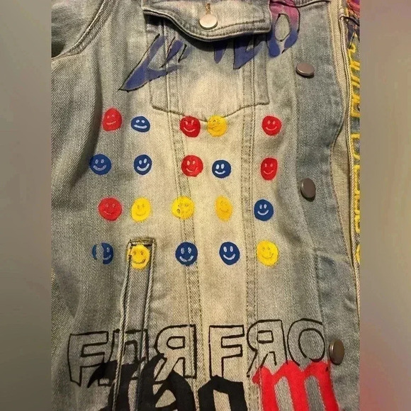 Anchor Blue Painted Denim Jacket By Lifted Anchor - Men Size: XL - Picture 6 of 14